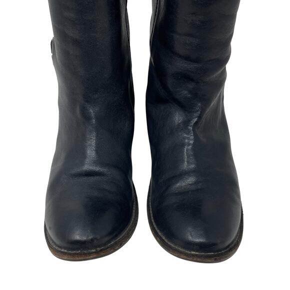 Frye Paige Tall Buckle Boots - Black Leather - Riding - Size 6.5 - Picture 4 of 11